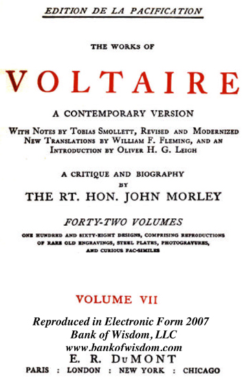 (image for) The Works of Voltaire, Vol. 7 of 42 vols + INDEX volume 43